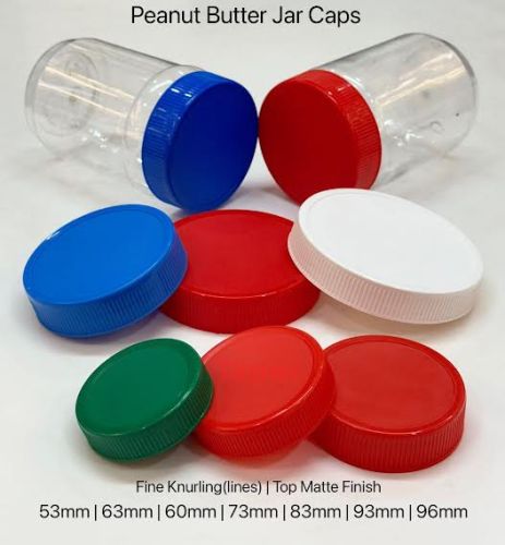 Plastic 53mm Peanut Butter Jar Cap, Shape : Round