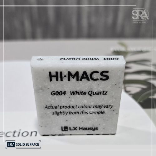 G004 White Quartz Himacs Solid Surface 144 X 30 X 0.5 Inches