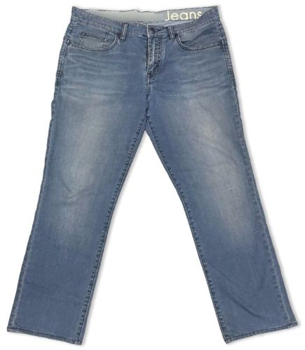 Mid Wash With Slight Faded Blue Straight-fit Denim Jeans Casual Wear