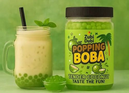 Coconut Boba Pearls, Color : Green, Brand Name : Zubi Dubi