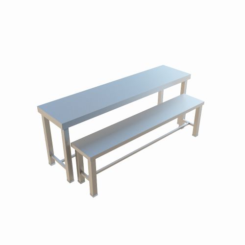 Stainless Steel 6 Seater Dining Table with Adjustable Feet