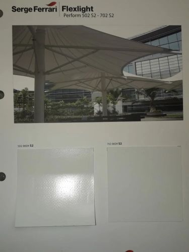 Plain PVC Tensile Fabric, Color : White, Brand Name : Ferrari