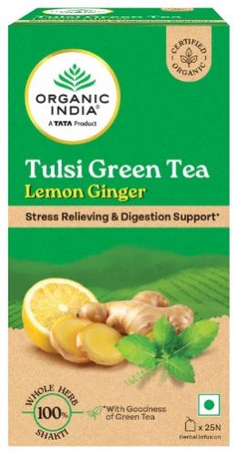 Tulsi Green Tea Lemon Ginger, Packaging Type : Infusion Bag