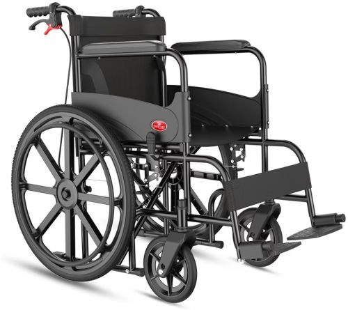 Folding Wheelchair, Color : Black, Weight Capacity : 250 Lbs