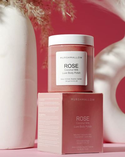 Rose & Coconut Milk Body Polish, Color : Creamy White