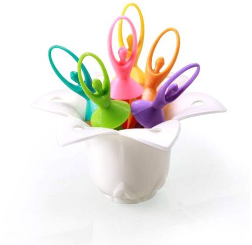 Dancing Doll Fruit Fork, Color : Assorted Colors
