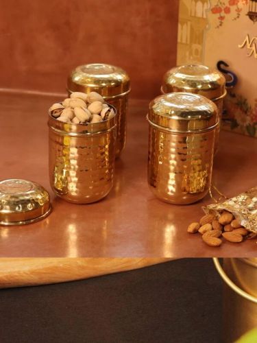 Brass Storage Canister Hammered