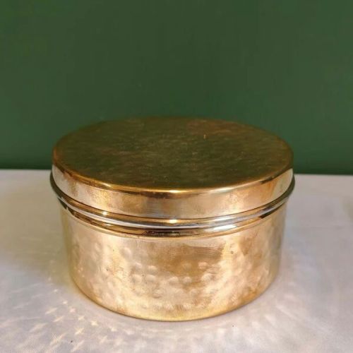 Brass Storage Dabba Hammered Container