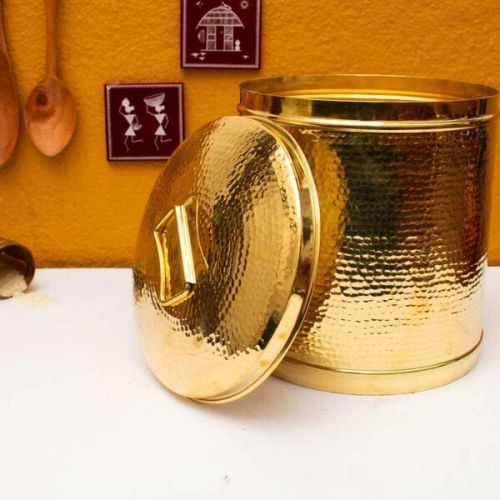 Brass Storage Pawali, Color : Golden for Wheat Flour