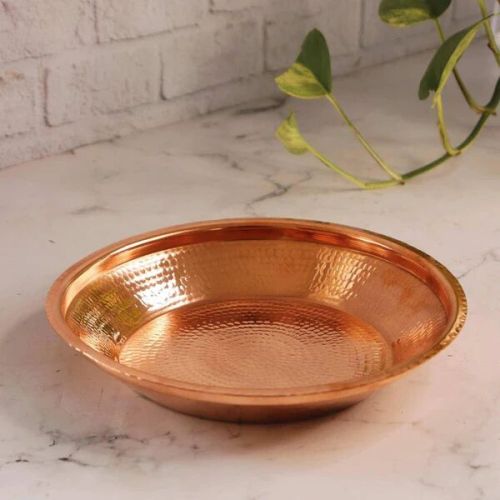 Copper Puja Thali, Design : Traditional