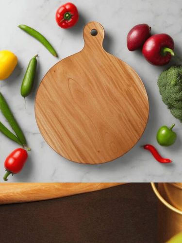 Compact Round Neem Wood Chopping Board