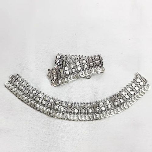 92.5 Pure Silver Heavy Payal with Hoops Shaped Drops