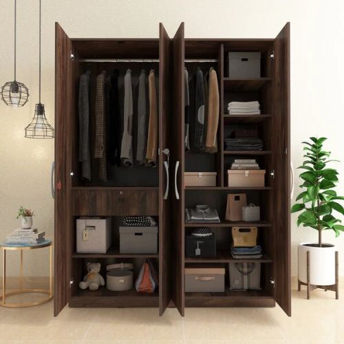 Engineered Wood Amari 4 Door Wardrobe, Width : 156 Cm, Weight : 158