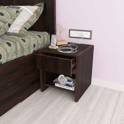 Engineered Wood Aztec Side Table for Storage