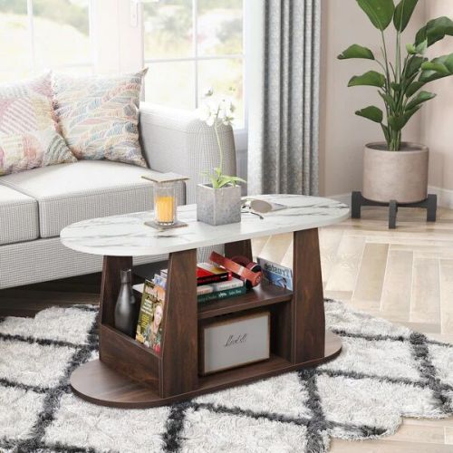Engineered Wood Ruby Coffee Table, Shape : Oval
