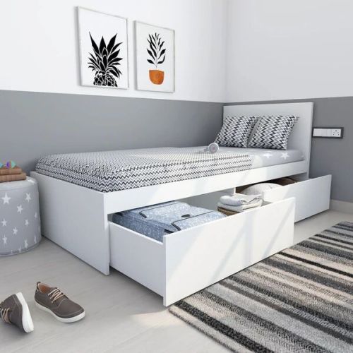Engineered Wood Tribe Right Single Bed with Headboard