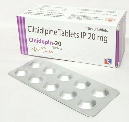 Cinidepin 20mg Cilnidipine Tablets, Packaging Type : Strips