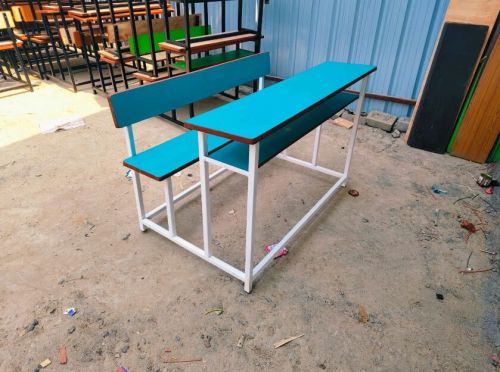 Blue Wooden Three Seater Classroom Desk, Shape : Rectangle