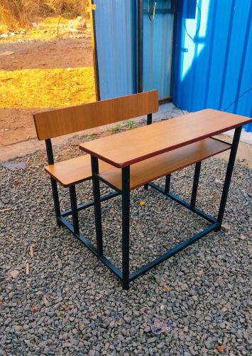 Wooden Three Seater Classroom Desk, Color : Brown