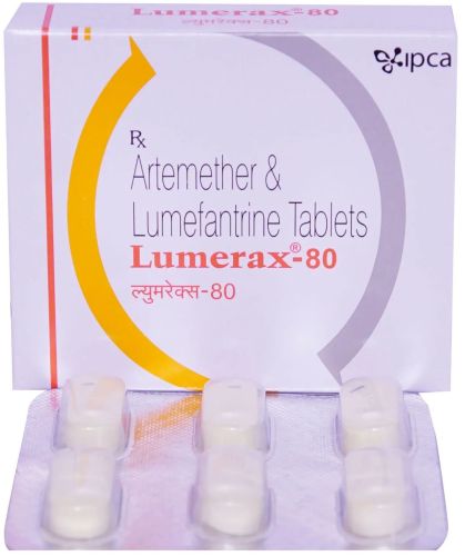 Lumerax 80mg Artemether Lumefantrine Tablets, Packaging Type : Strip