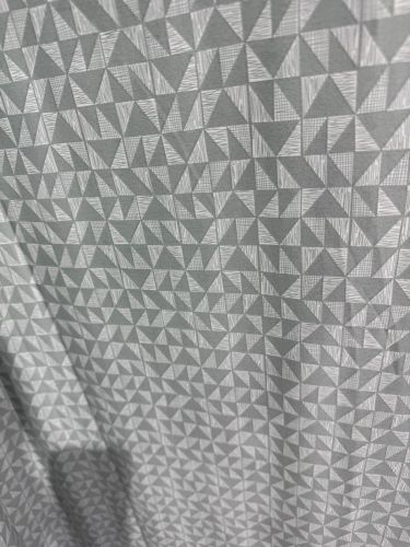 Pure Cotton Grey Geometric Printed Fabric