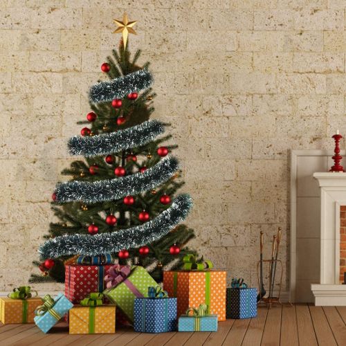 Plastic Green Christmas Tinsel Garland, Technics : Machine Made