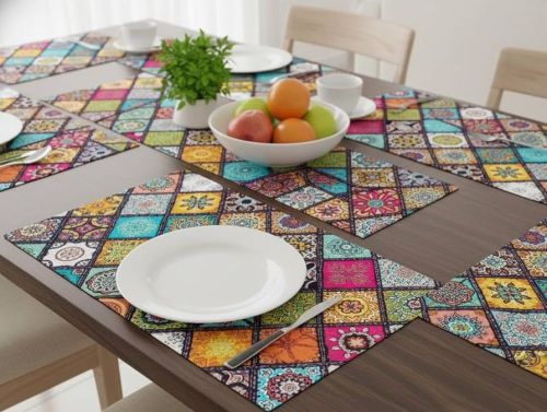 Plastic Printed Table Mat, Color : Multicolor