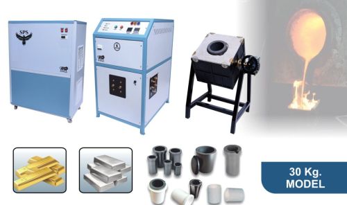 30 Kg SPS Tilting Induction Silver Melting Furnace