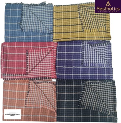 Checked Silk Check Reversible Stoles, Color : Multicolor Standard