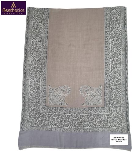 Printed Silk Fresh Dour Border Stoles, Color : Multicolor Standard