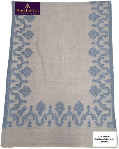 Silk Designer Embroidered Border Stoles, Color : Multicolor