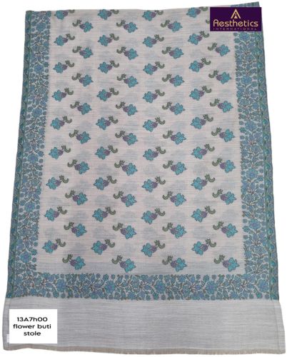 Printed Silk Fancy Flower Buti Stoles, Color : Multicolor Standard