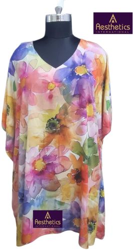 Printed Cotton Polyester Women Party Wear Kaftans, Color : Multicolor