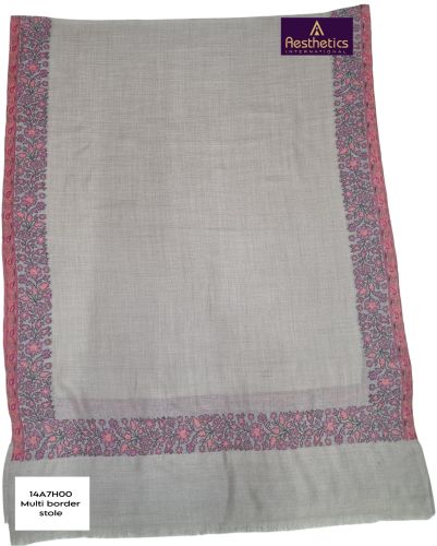 Plain Silk Designer Fancy Border Stoles, Color : Multicolor