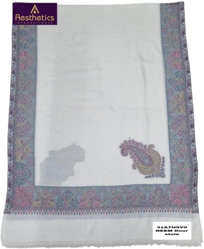 Printed Silk Designer Neem Dour Border Stoles, Color : Multicolor