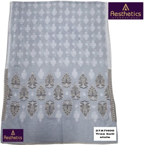 Printed Silk Designer Tree Buti Stoles, Color : Multicolor