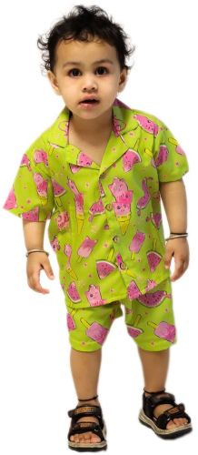 Kids Green Ice Cream Printed Co-Ord Set