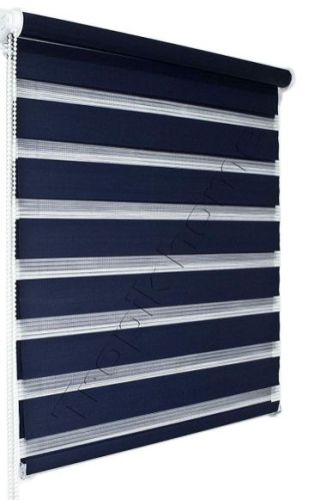Polyester Zebra Window Blinds, Color : Blue