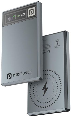 Portronics Magclick 5k 5000mAh Slim Powerbank, Color : Dark Grey