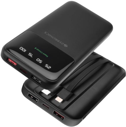 Zebronics MW60 Power Bank 10000 mAh, Color : White, Black