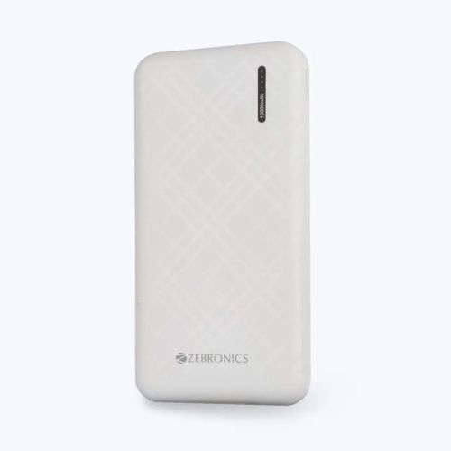 Zebronics Zeb-MB10000S1 Power Bank 10000 mAh, Color : White
