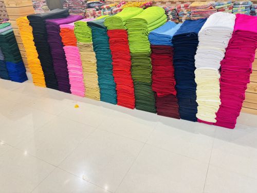Cotton Plain Fabric, Color : Multicolor, Fabric Usage : Garments