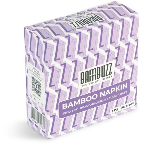 Bammbuzz Lilac Bamboo Napkin, Color : White 30*30 Cm