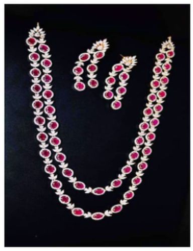 Metal Alloy Crystal Stone Elegant Beaded Party Necklace Set