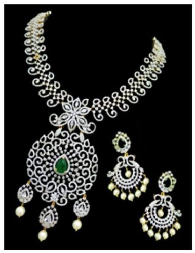 Oxidized Silver Ethnic Necklace Set, Length : Adjustable