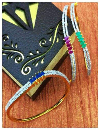 High-quality Alloy Slim Gold Plated Stone Studded Bracelet