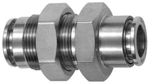 Nickel Plated Brass Polished Push In Bulkhead Union Standard