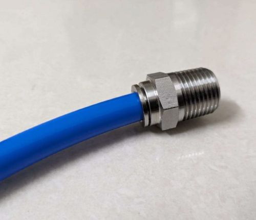 Nickel Plated Brass Push In Male Connector, Color : Grey