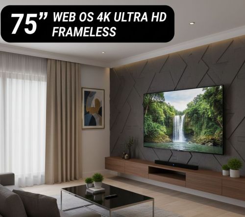 75Inch Web OS 4K Ultra HD Frameless Smart LED TV