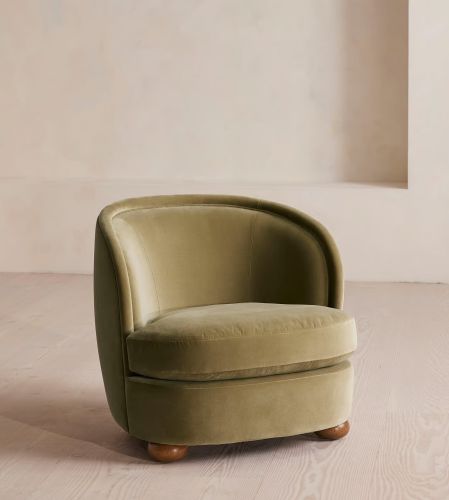 Plain Polished Sandstone Blair Tub Armchair, Velvet, Color : Brown